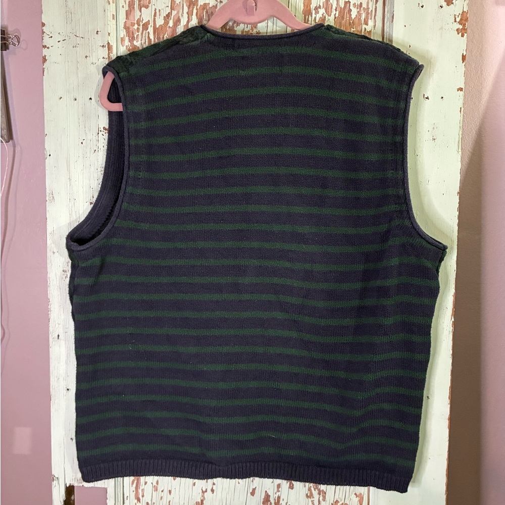 Roundtree & Yorke Dark Striped Sweater Vest - Picture 3 of 5